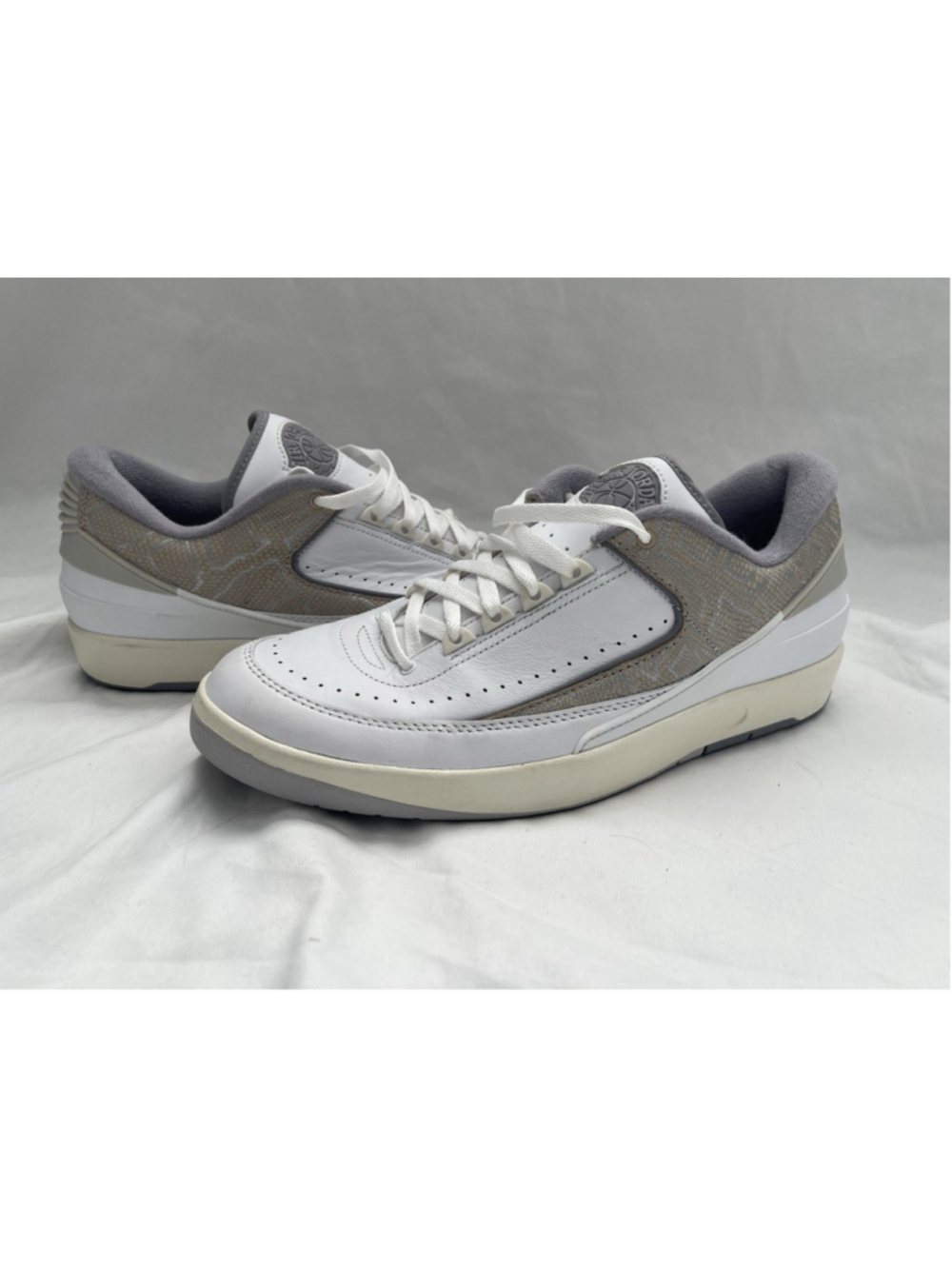 Nike Air Jordan 2 Low Python White Cement Grey-Sand DV9956-100 Men's - Sz 11